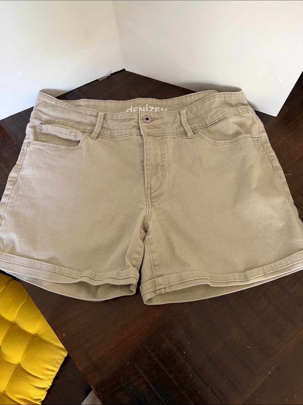 Denizen from Levi's Beige/Tan Cotton Blend Women's Shorts